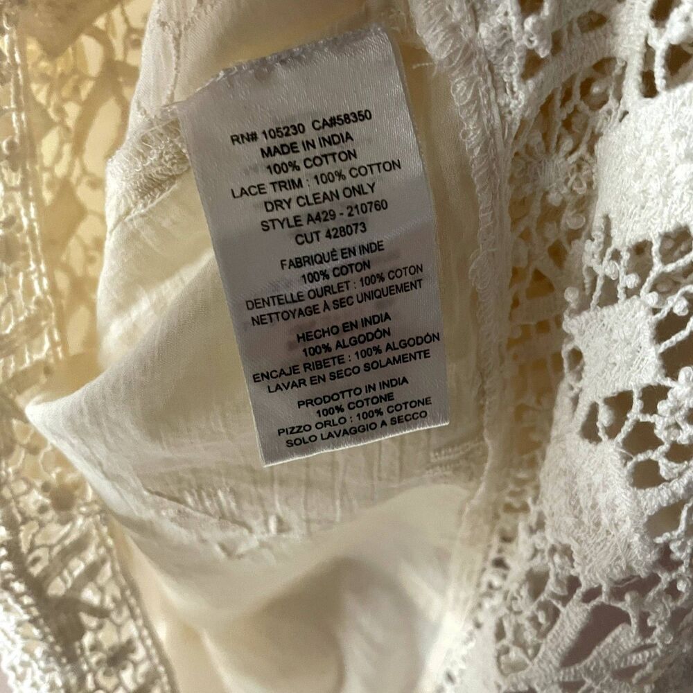 Joie Cream Lace-Trimmed Sleeveless V-Neck Top - Picture 4 of 11